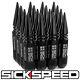 Sickspeed 16pc Black Spiked Aluminum Extended 108mm 3 Pc Lug Nuts 14x1.5