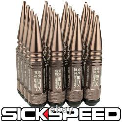 Sickspeed 16pc Bronze Spiked Aluminum Extended 108mm 3 Pc Lug Nuts 14x1.5