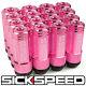 Sickspeed 16pc Pink Capped Aluminum Extended 50mm 3 Pc Lug Nuts 14x1.5