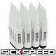 Sickspeed 16pc White Spiked Aluminum Extended 108mm 3 Pc Lug Nuts 14x1.5