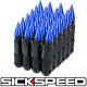 Sickspeed 24 Pc Black/blue Spiked Steel Extended Off Road 80mm Lug Nuts 1/2x20