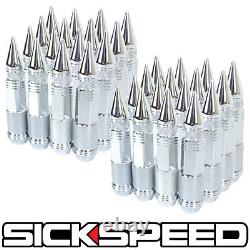 Sickspeed 32 Pc Chrome Spiked Steel Extended Off Road 80mm Lug Nuts 1/2x20