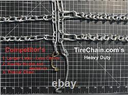 Snow Chains 12.25 x 3.50 x 6, 12.25 3.50 6 Heavy Duty V-BAR Tire Chains