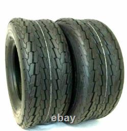 TWO 205/65D10 205 65 10 Trailer Tires 10 PR Load E Heavy Duty 20.5x8.00-10