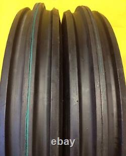 TWO 500X15,500-15,5.00X15,5.00-15 HEAVY DUTY 3 Rib Tractor Tires withTubes