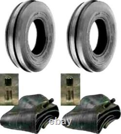 TWO New 5.50-16 Tri-Rib 3 Rib Front Tractor Tires & Tubes 6 Ply Rated Heavy Duty