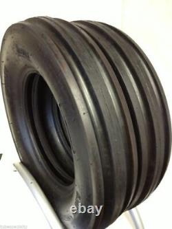 TWO New 5.50-16 Tri-Rib 3 Rib Front Tractor Tires & Tubes 6 Ply Rated Heavy Duty