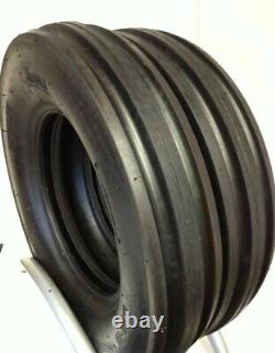 TWO New 5.50-16 Tri-Rib 3 Rib Front Tractor Tires & Tubes Heavy Duty 5.50x16