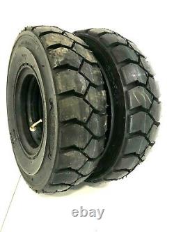 TWO new 5.00-8 500-8 FORKLIFT TIRE With Tubes, Flap Grip Plus Heavy duty