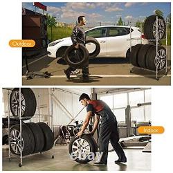 Tire Rack, Tire Storage Rack Heavy Duty, Tire Stand with Wheel, Tire Garage