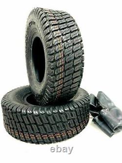 Two 18x6.50-8 Lawn Mower Tractor Tires W Tubes Heavy Duty 18x650x8 18 650 8