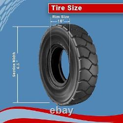 Two (2) 650-10 Forklift Heavy Duty Tires 6.50-10 with Tube Flap Rim Guard 10 PLY