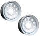 Two Heavy Duty Equipment Trailer Rims Wheels 16 In. 16x6 8h White Modular Design