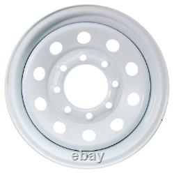 Two Heavy Duty Equipment Trailer Rims Wheels 16 in. 16X6 8H White Modular Design