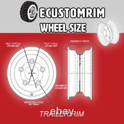 Two Heavy Duty Equipment Trailer Rims Wheels 16 in. 16X6 8H White Modular Design