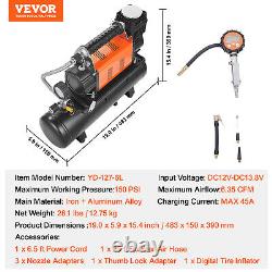 VEVOR Heavy Duty Air Compressor & 6L Tank 6.35CFM Portable Tire Inflator 150PSI