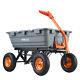 Vevor Poly Garden Dump Cart Heavy-duty Yard Carts And Wagons 1500 Lbs 13 Tires