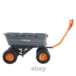 VEVOR Poly Garden Dump Cart Heavy-duty Yard Carts and Wagons 1500 lbs 13 Tires