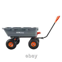 VEVOR Poly Garden Dump Cart Heavy-duty Yard Carts and Wagons 800 lbs 10 Tires