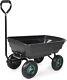 Yssoa Garden Dump Cart, Steel Frame, 10'' Tires, 660lb Capacity Heavy Duty Wagon