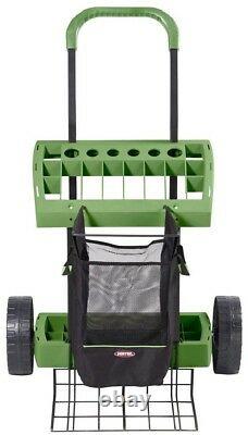 Yard Cart Lawn/Garden Tool Box on Wheels Removable Harvest Bag Flat-Free Tires